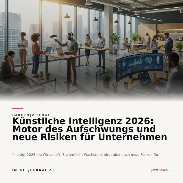 Share-Card fuer Künstliche Intelligenz 2026: Motor des Aufschwungs und neue Risiken für Unternehmen