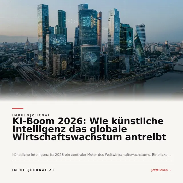 Share-Card fuer KI-Boom 2026: Wie künstliche Intelligenz das globale Wirtschaftswachstum antreibt